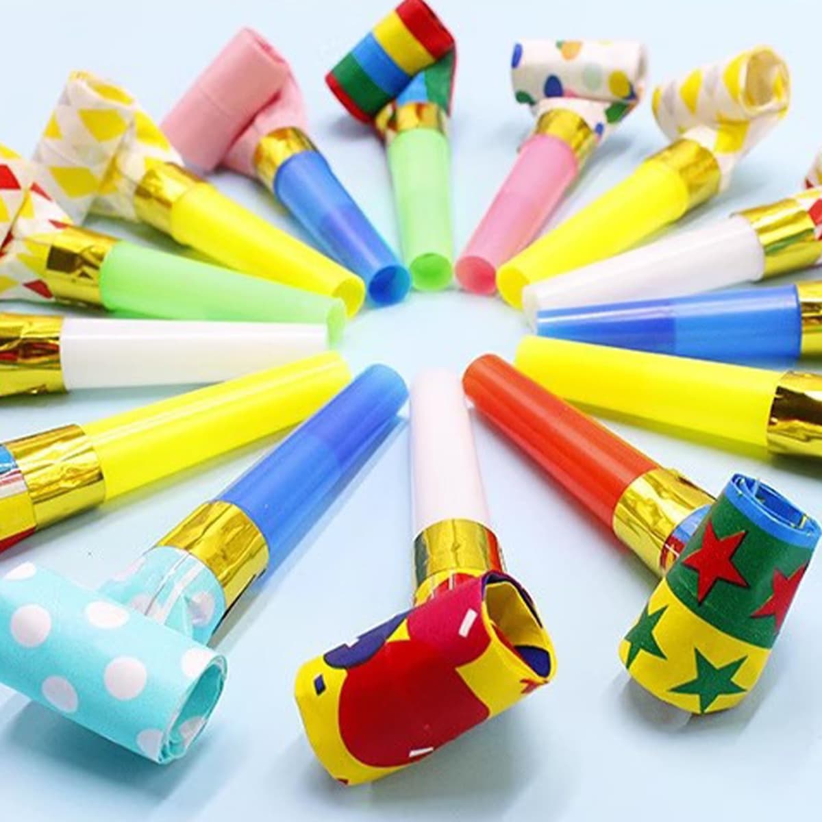 30 Pcs Party Blowers Whistles, Bright-colored Party Blowers for Kids, Interesting & Fun Partys Poppers, for Wedding, Graduation, Celebrations, Christmas, Birthday Partys (Color random) — view 3