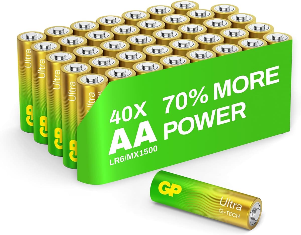 GP Ultra AA Batteries 40 Pack – 1.5V Alkaline Double A Batteries – 10-Year Shelf Life – Reliable Power for Toys, Remotes, Clo — view 6