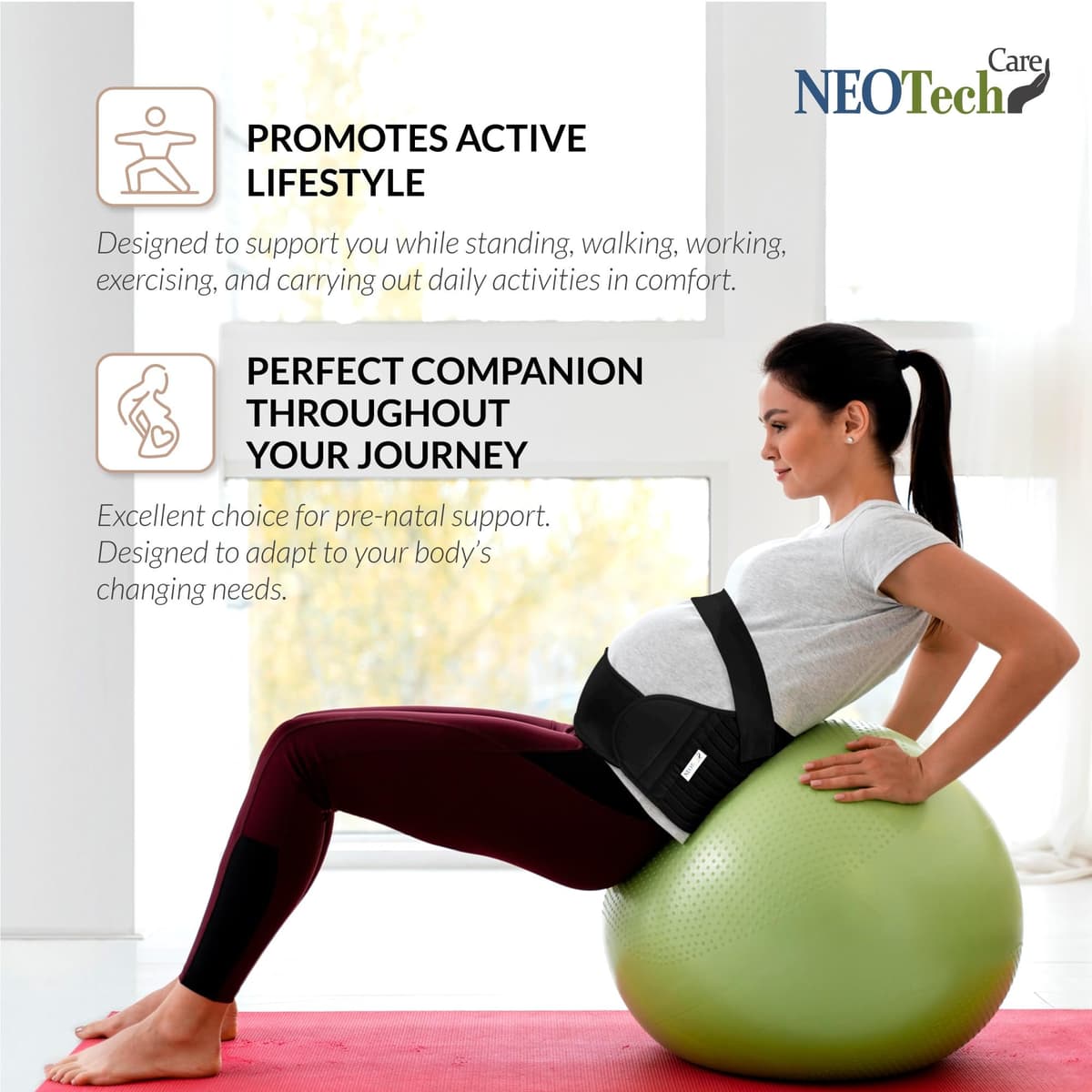 Neotech Care Pregnancy Belly Band, Maternity Belt Support for Back, Abdomen & Pelvis | Pregnancy Must Have for Pregnant Women — view 4
