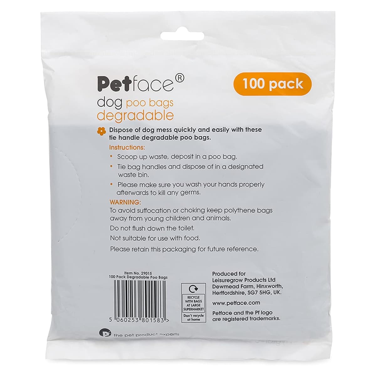 Petface No Mess Degradable Poop Bags With Tie Handles (Pack of 100) — view 2