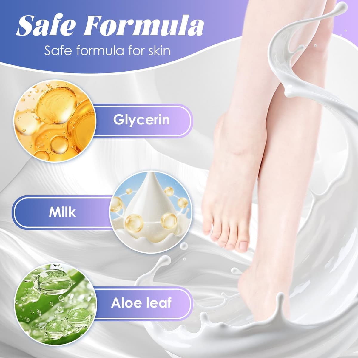 3 Pares Foot Peel Mask Exfoliante e Hidratante para Pies, Calcetines de Cuidado con Leche, ayuda a eliminar piel muerta, para pies secos, ásperos y talones agrietados, para mujeres y hombres — view 4
