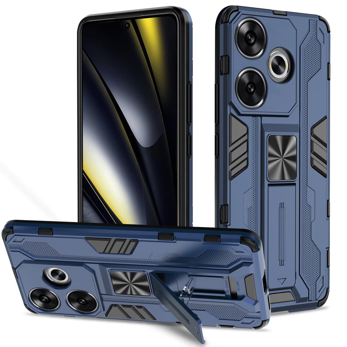 Funda para CMF Phone 2 Pro, Carcasa Antigolpes con Soporte anular metálico, Case Protectora de Grado Militar, Negro — view 985