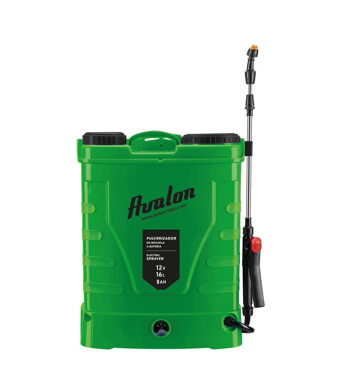 Avalon - Pulverizador de Mochila a Presión con Batería Recargable, Tanque 16L, Lanza INOX Verde. Incluye arnés, Cargador y Set de boquillas de pulverizado — view 4