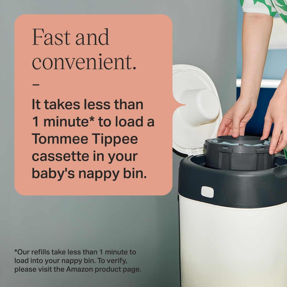 Tommee Tippee Twist and Click Advanced Nappy Bin Original Refill Cassettes, Exclusive Pack of 8, 10.5 metres each, for Easy refill and Great value, 8 X 10.5m (pack may vary). — view 6