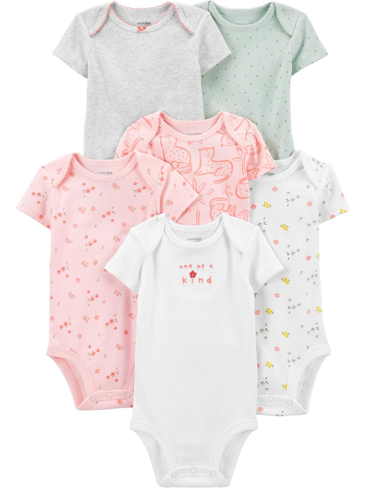 Simple Joys by Carter's 6-Pack Short-Sleeve Bodysuit Body Bebé-Niñas (Pack de 6) — view 17