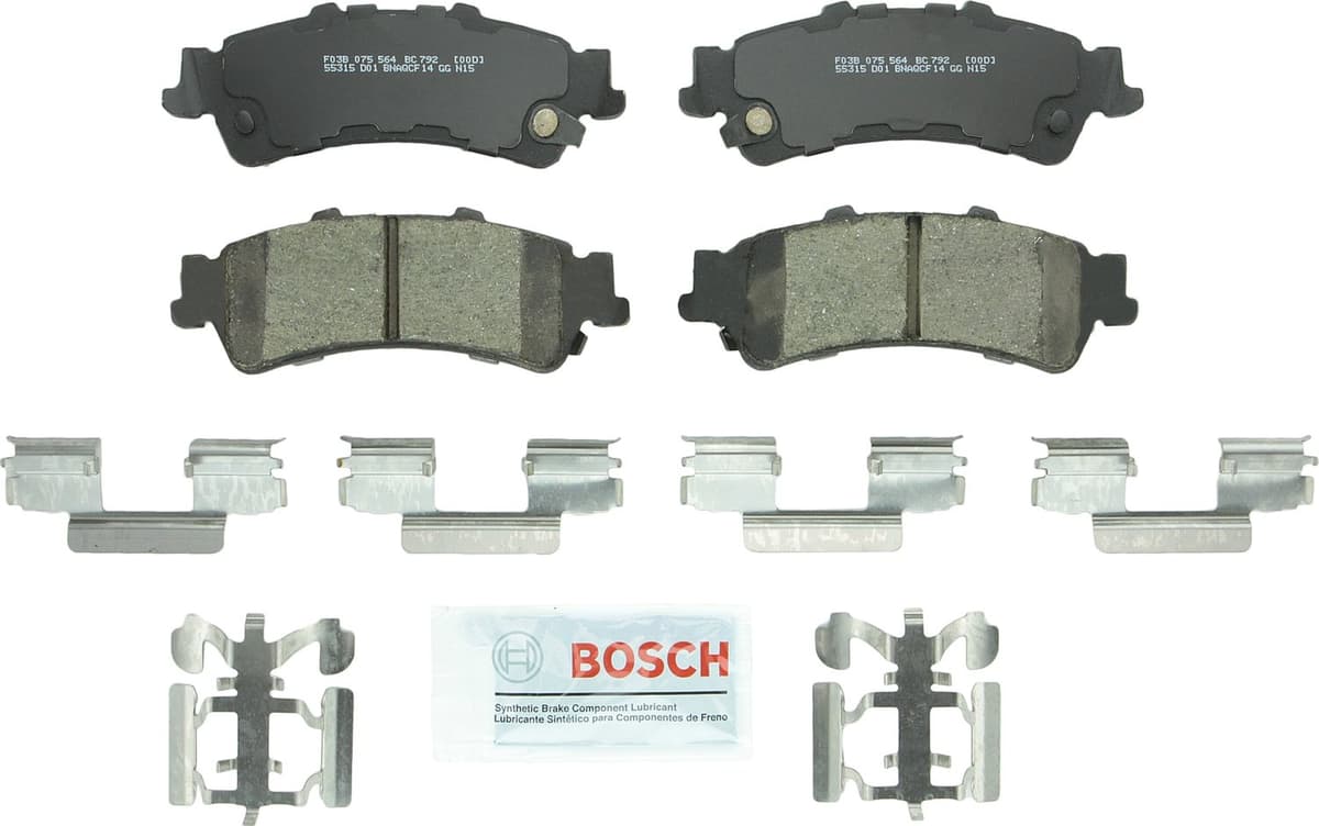 Bosch BC914 QuietCast Premium Ceramic Disc Brake Pad Set For: Acura ILX; Honda Accord, Civic, CR-V, Element, Fit, Front — view 292