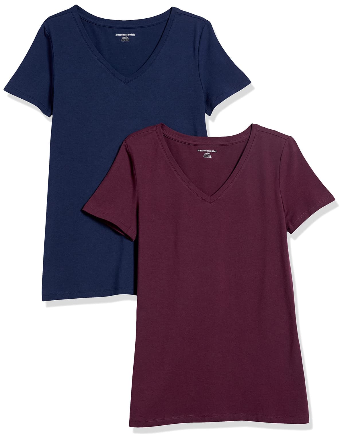 Amazon Essentials Camiseta de Manga Corta y Corte Estándar (Opciones de Cuello Redondo y Cuello en V) Mujer, Paquetes Múltiples — view 48