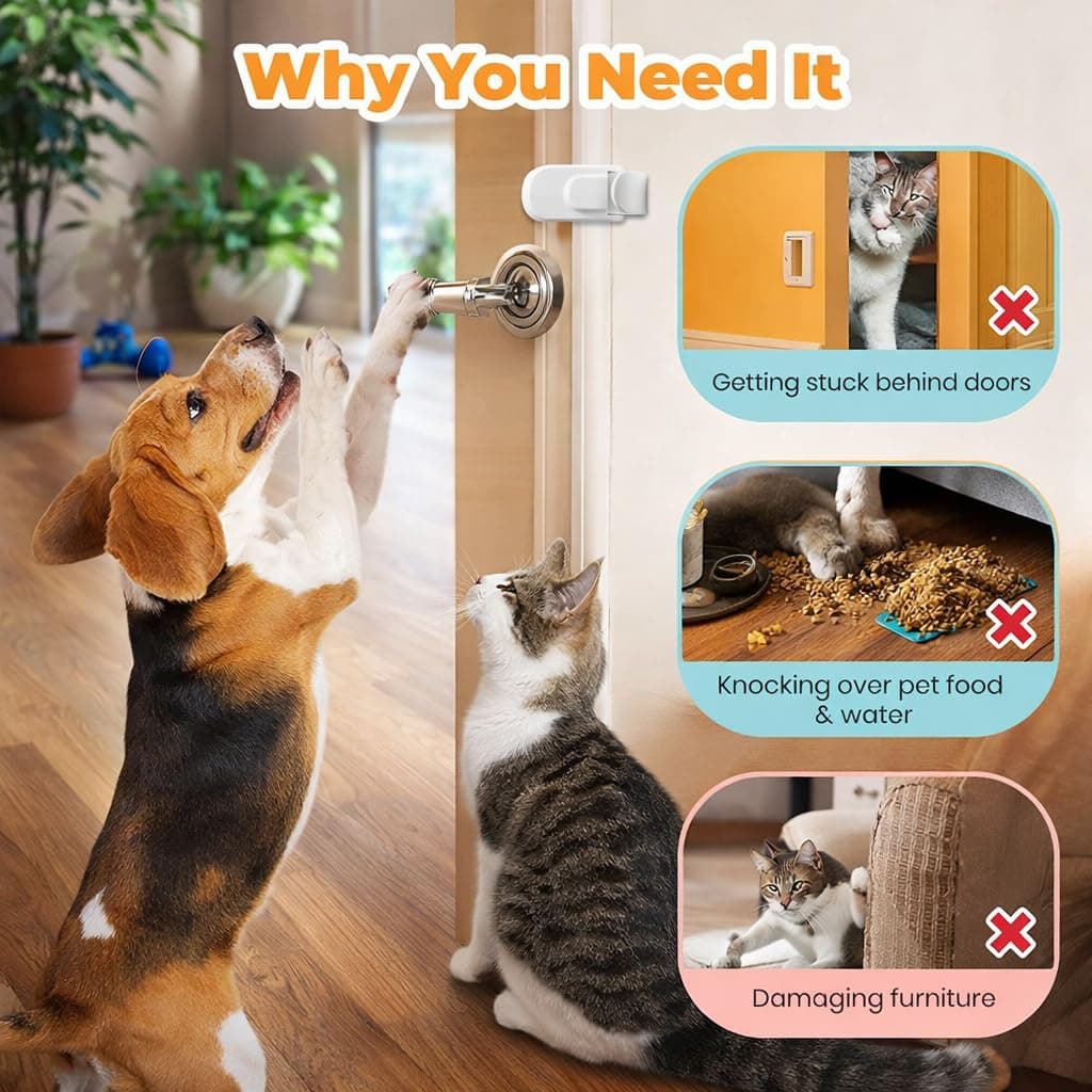 2PCS The Door Lock Can't Reach or Defeat - No Tools or Adhesives Required, Simple Install Safety Lock, Interior Doors Safety Supplies for All Proof Door Lock (2/Set) — view 3