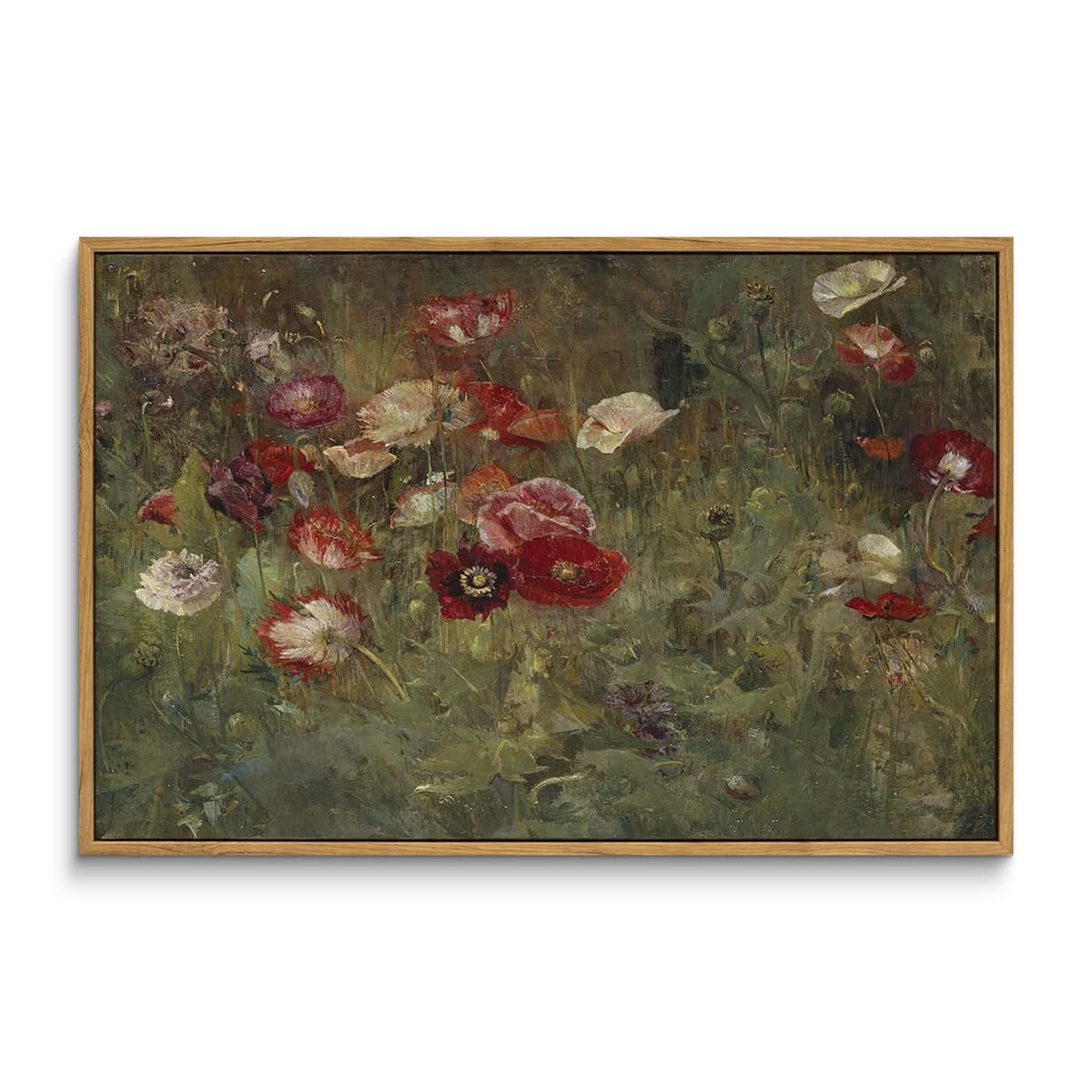 InSimSea Framed Canvas Wall Art, Meadow with Flowers Painting, Landscape for Living Room, Bedroom, Home, Bathroom Decor, 8x10 — view 229