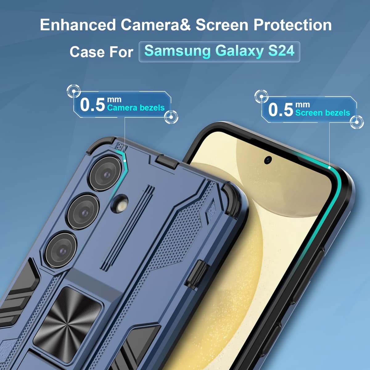 Funda para CMF Phone 2 Pro, Carcasa Antigolpes con Soporte anular metálico, Case Protectora de Grado Militar, Negro — view 390