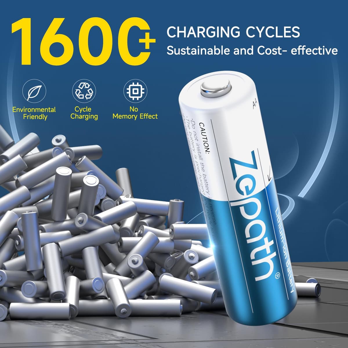 AA Rechargeable Lithium with Battery Charger, 12 Pack 3000mWh High Capacity Rechargeable 1.5V Constant Output AA Lithium, Battery Storage Fast Charging — view 4