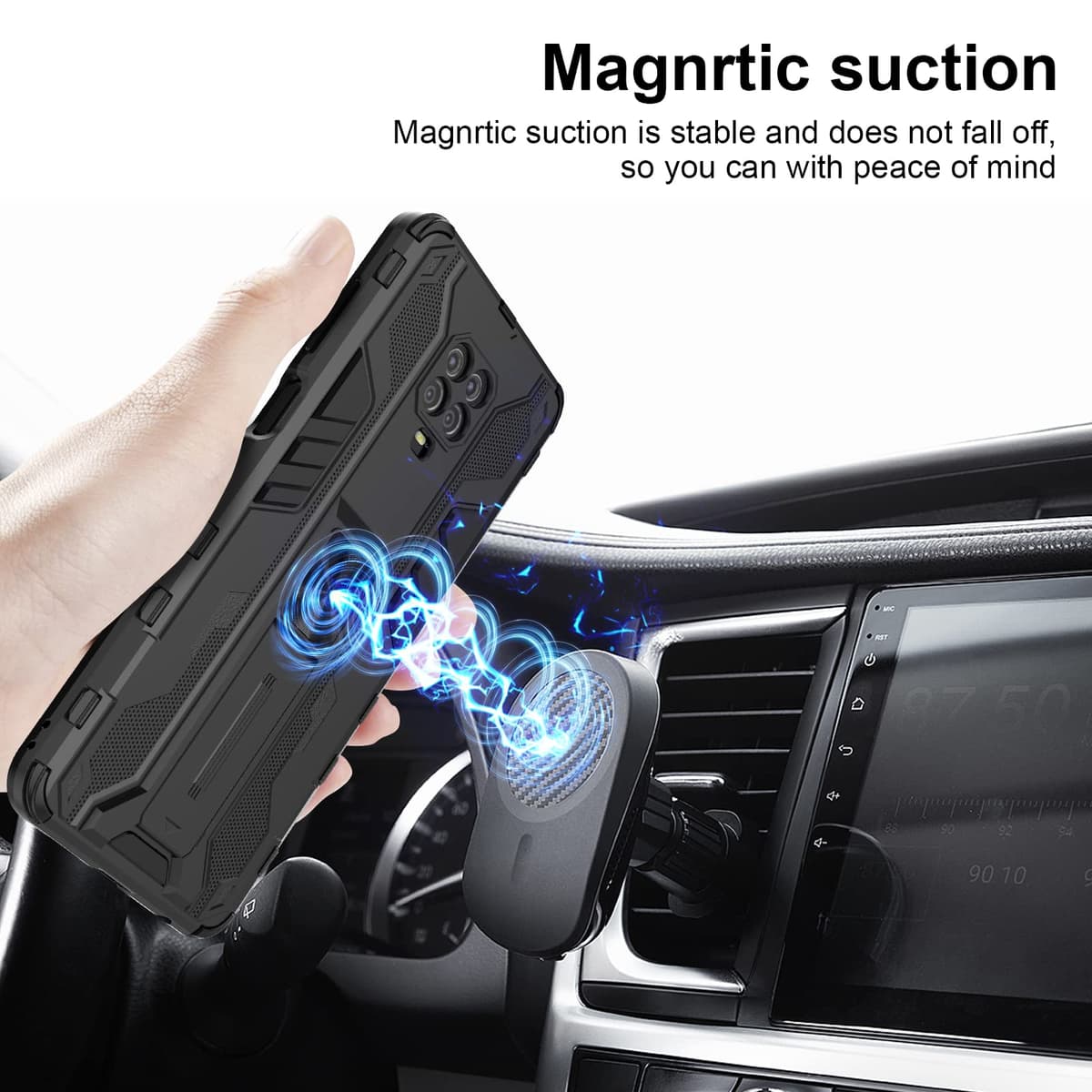 Funda para CMF Phone 2 Pro, Carcasa Antigolpes con Soporte anular metálico, Case Protectora de Grado Militar, Negro — view 1098