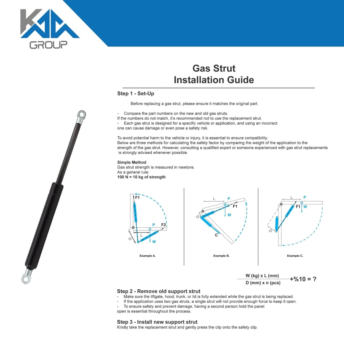 Universal Gas Struts Spring Eyelet | 100-1000 Newton | Length Options 200 mm to 900 mm | Heavy-Duty | Lift Support System (600MM, 100 N) — view 3