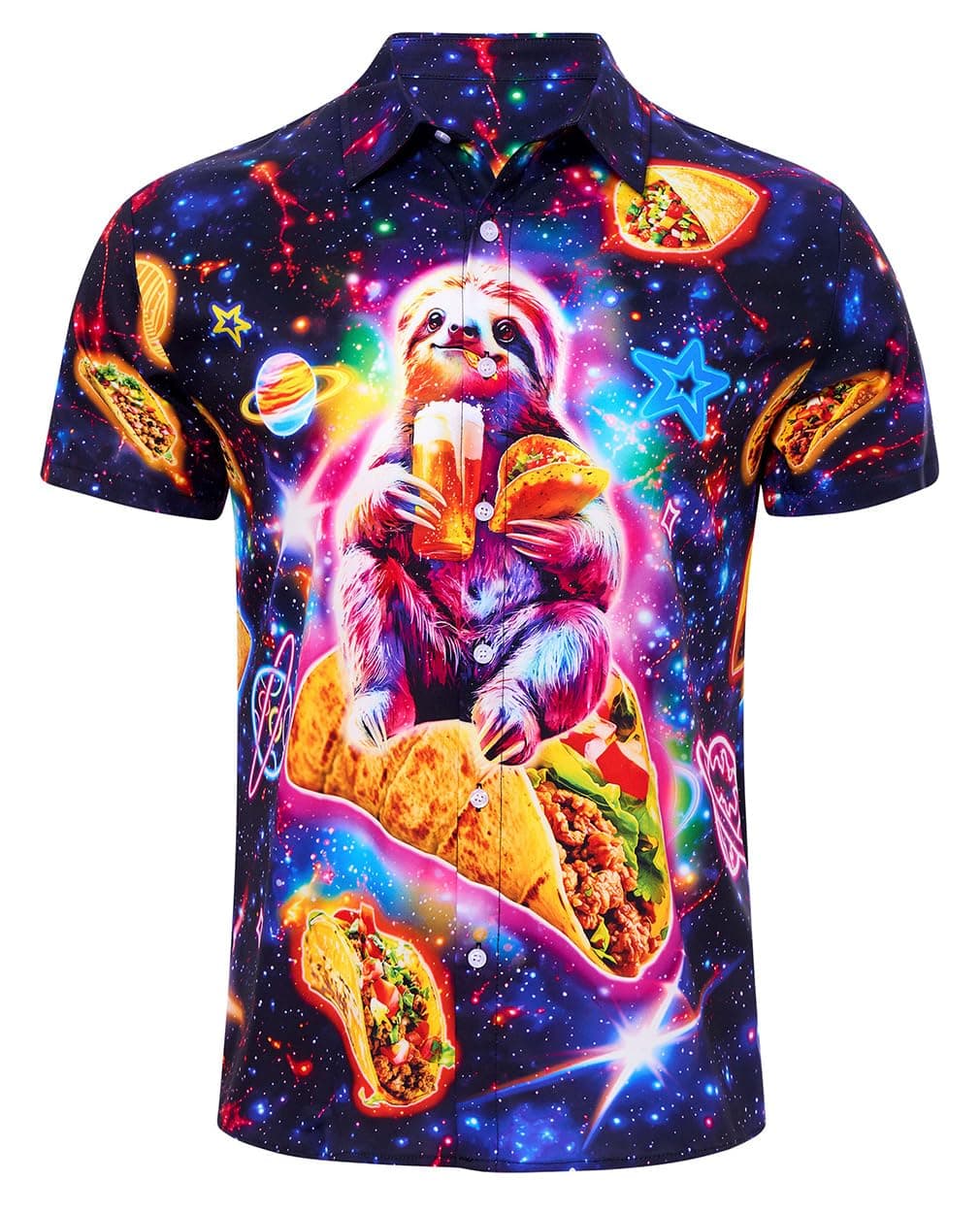 ALISISTER Mens Hawaiian Shirt 3D Print Casual Button Down Ugly Shirts Beach Holiday Aloha Short Sleeve Shirt