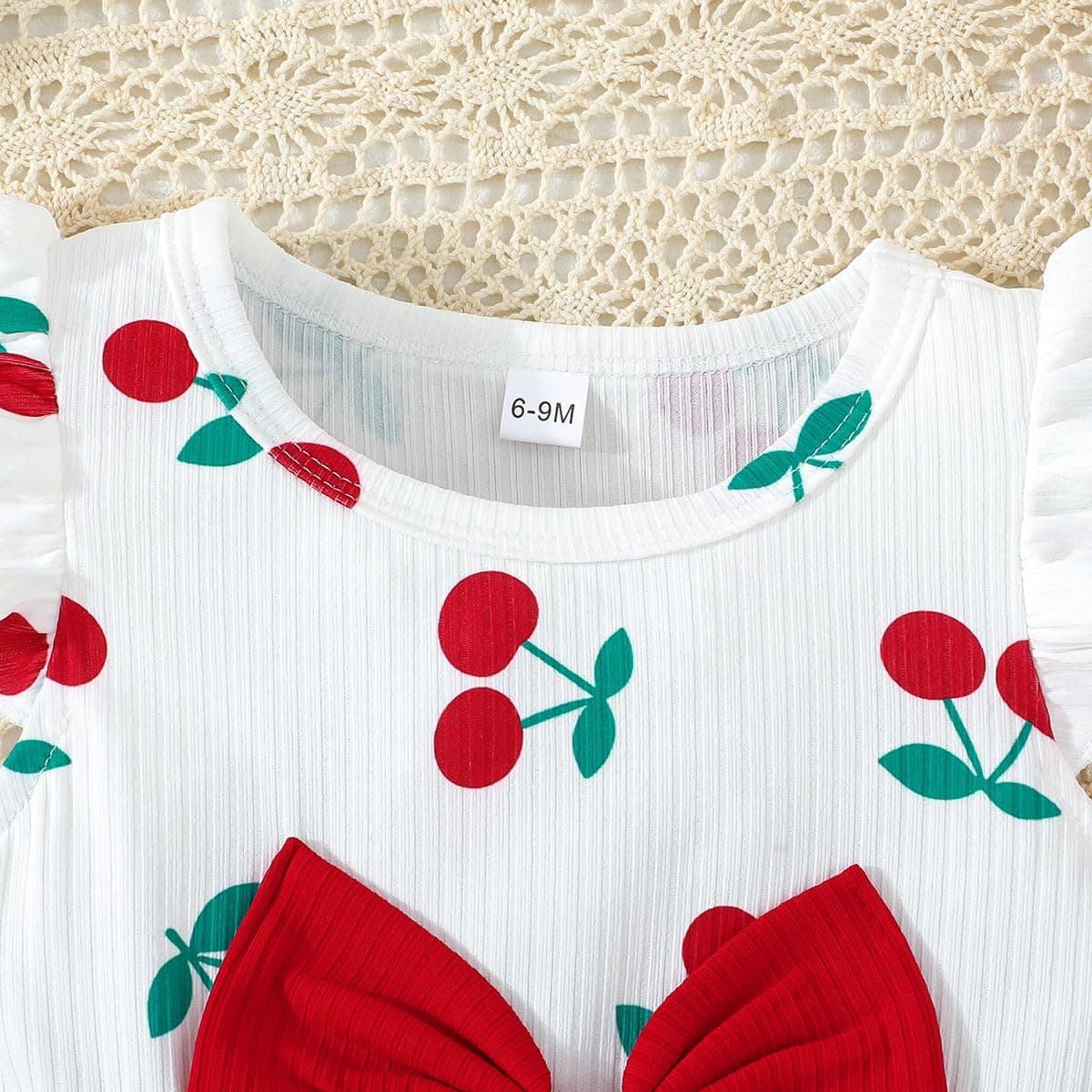 Vestido Verano Para Niña con Estampado de Mariposas Lazo Volantes sin Mangas Bonito Vestido de Lunares Para Niña — view 5