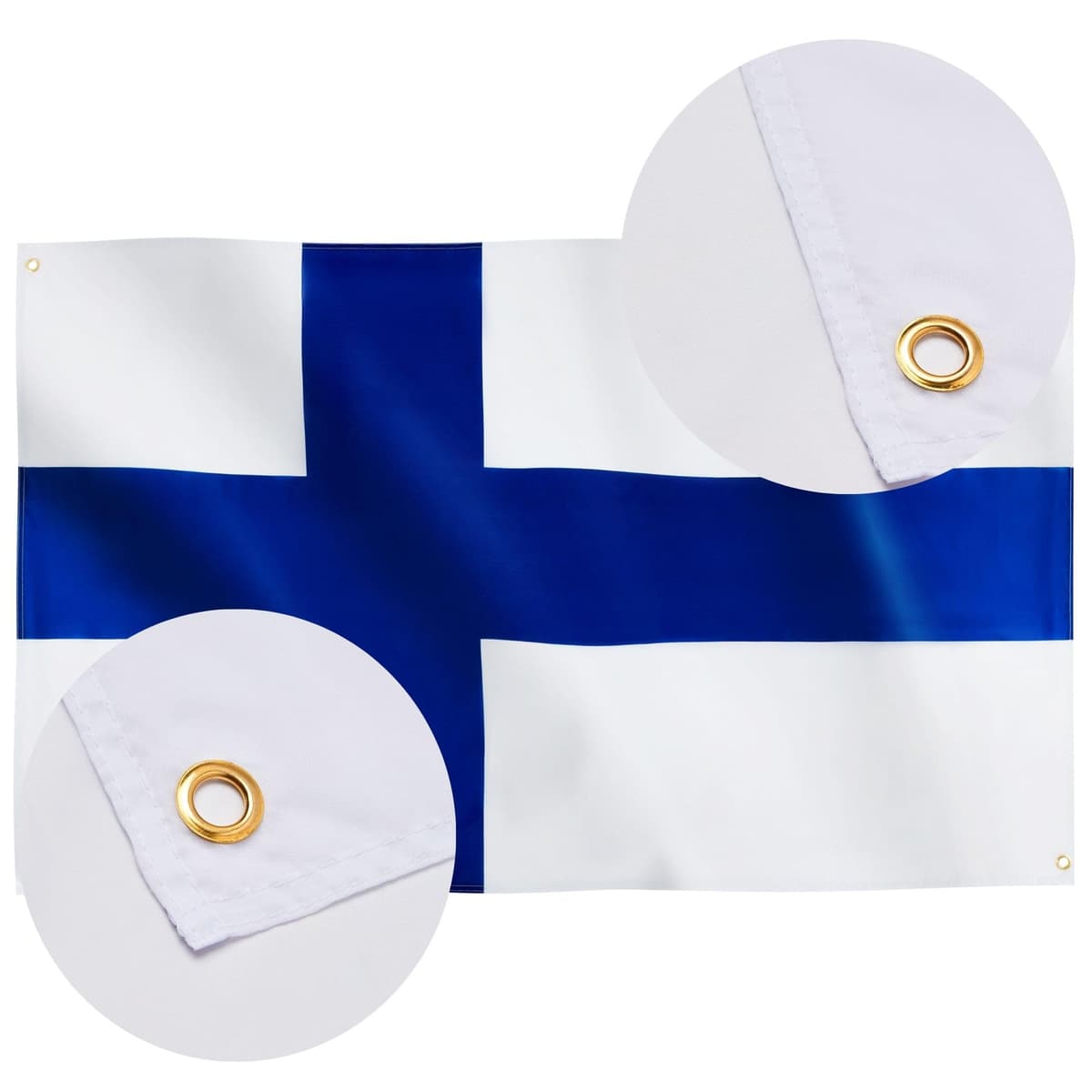 Runesol Cornwall Flag - 91x152cm, 3ft x 5ft, Cornish Flag, 4 Grommets, Eyelet in Every Corner, Premium Quality, Inside & Outside Use, Vivid Colours — view 967