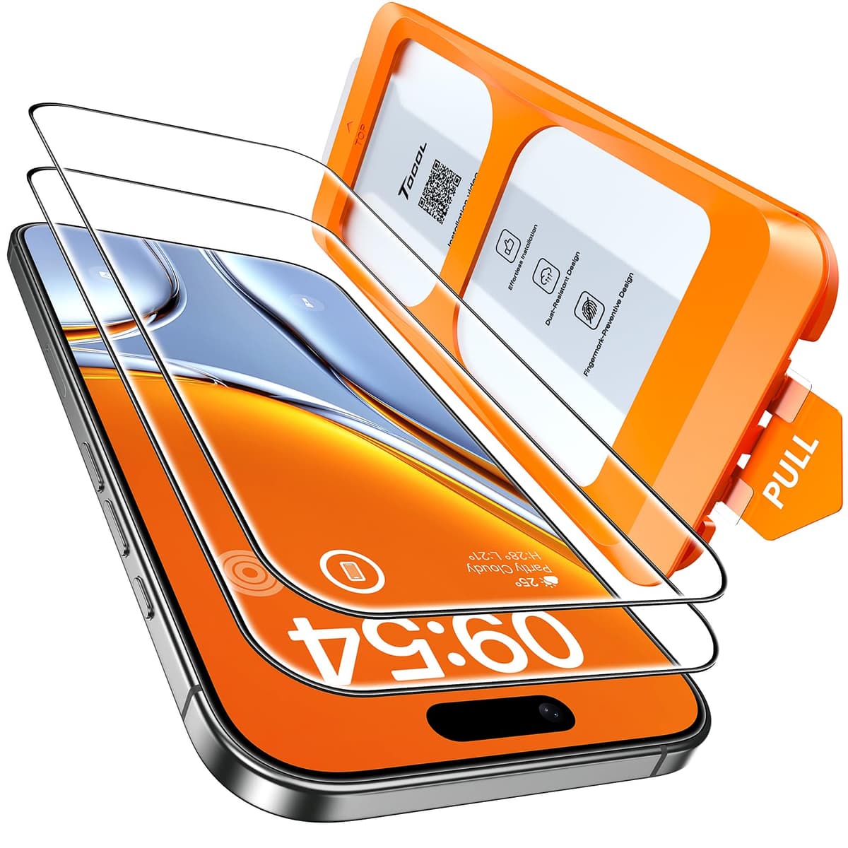 TOCOL Protector Pantalla para iPhone 17 Pro Max, Alineación Automática para Una Instalación Rápida, Cristal Templado de Dureza 9H Inastillable, HD Transparente, 2 Piezas — view 34