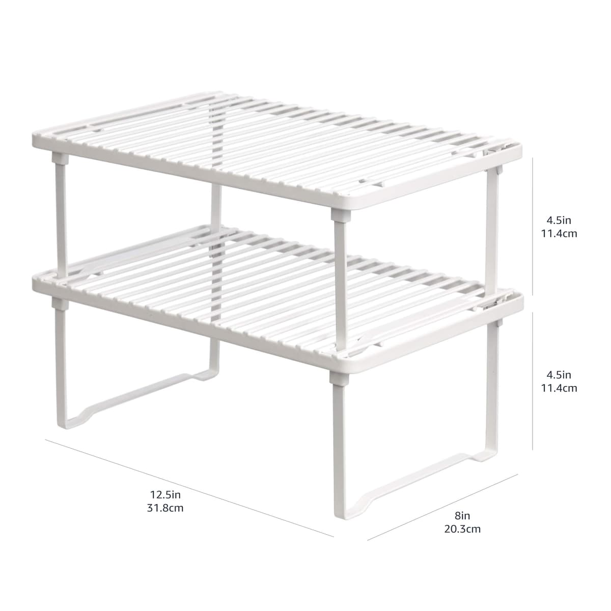 Amazon Basics Estantes de cocina apilables para almacenaje, Blanco, 20.3 D x 31.6 W x 11.4 H cm — view 5