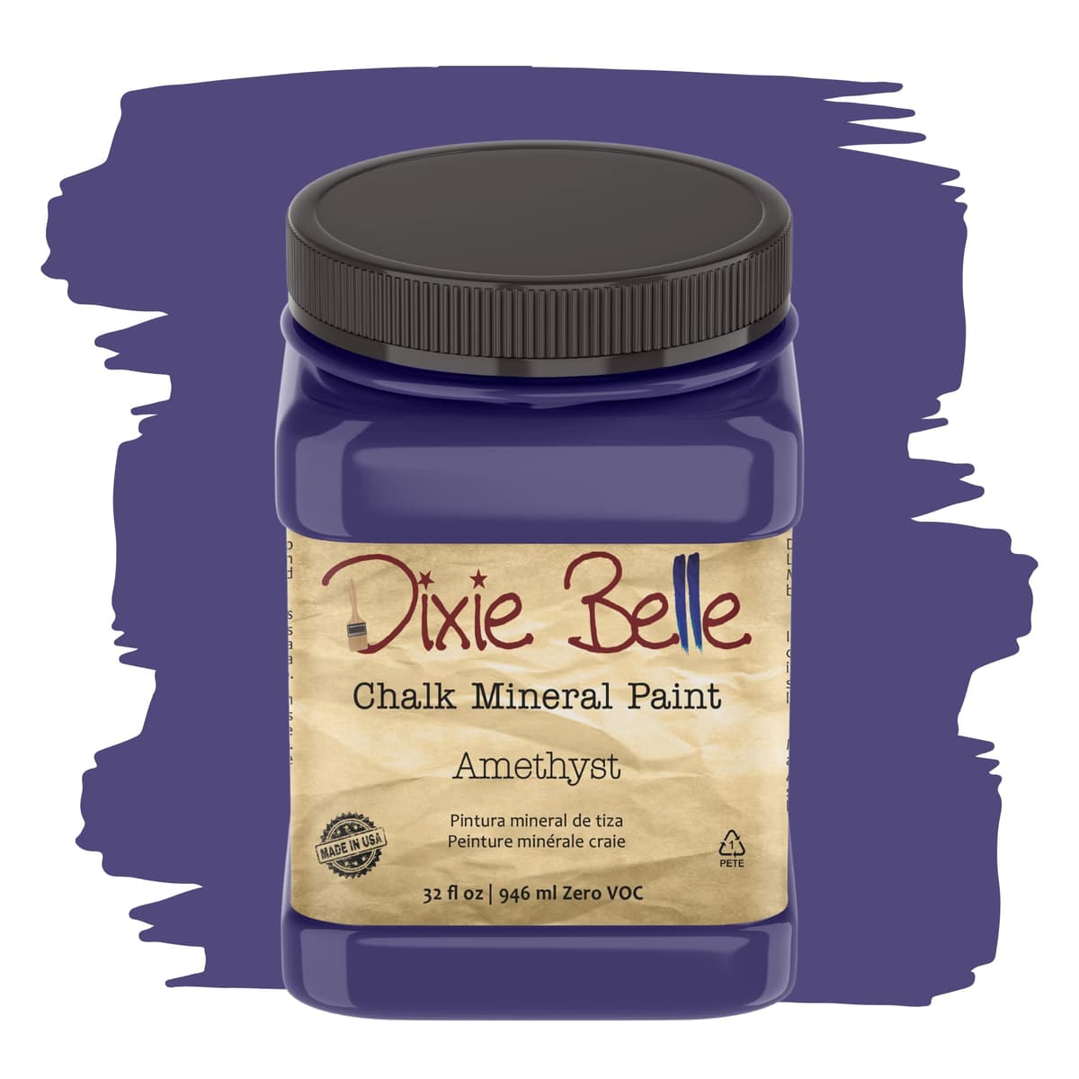 Dixie Belle Paint Company Chalk Finish Furniture Paint - Caviar (32oz) - Matte Black Chic Chalk Mineral DIY Furniture Paint — view 24