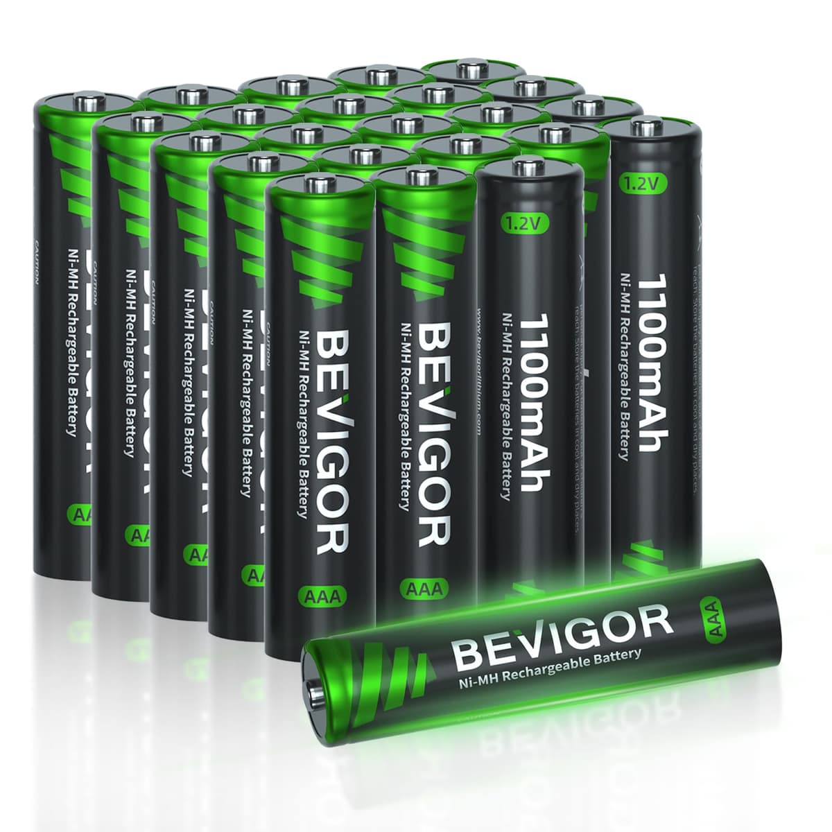 BEVIGOR AAA Rechargeable Batteries 8 Pack - 1100mAh 1500 Cycles High Capacity NiMH Rechargeable Battery AAA, 1.2V Low Self Discharge — view 9