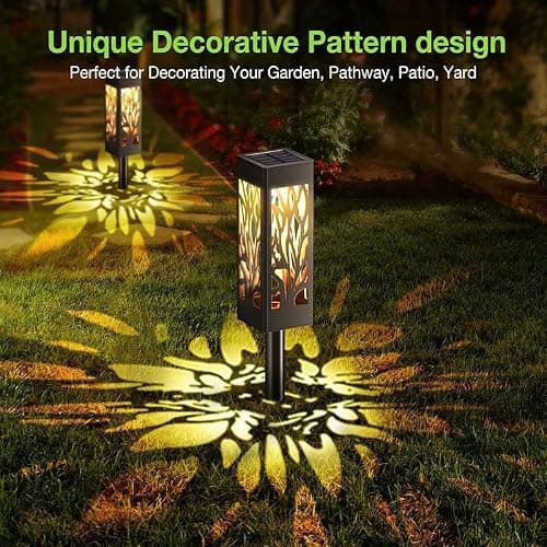 LETMY Solar Lights Outdoor, IP65 Waterproof Solar Pathway Lights Outdoor, Auto On/Off Solar Garden Lights Landscape Lighting for Driveway Patio Yard Lawn Walkway Garden Decor, 6 Pack — view 2