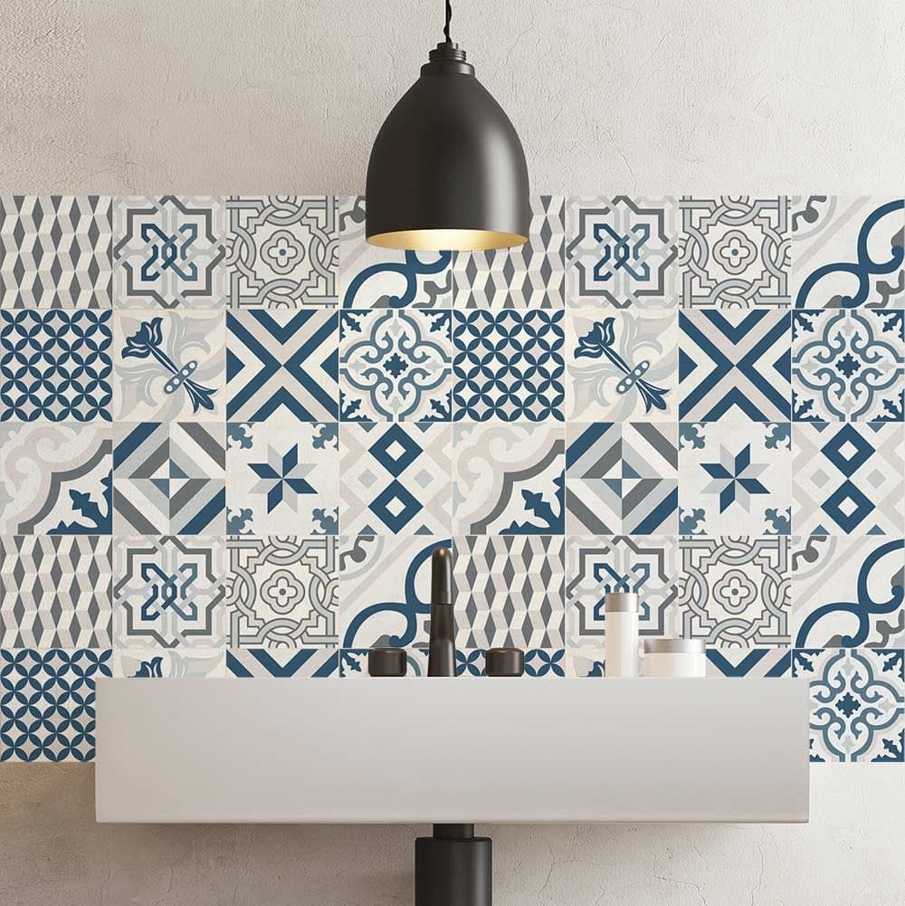 RE-COVERTILES - Pegatinas Azulejos Cocina y Baño Stickers de PVC Impermeables Antiarañazos Decoración de Pared Baldosas Peel and Stick - Modelo 24 Pzas 10x10 cm PS00179 Made in Italy — view 39