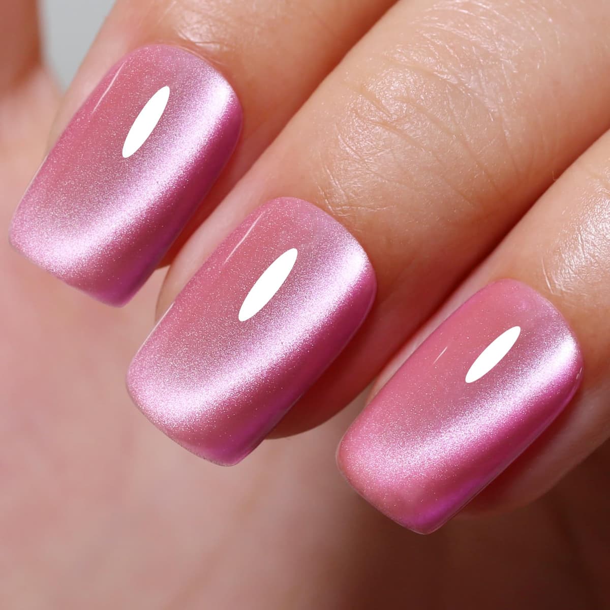Cat Eye Gel Nail Polish, 15ml Bright Pink Magnetic Nail Gel Polish With Magnet UV LED Holographic Glitter Diamond Shimmer Sparkle DIY Manicure — view 2
