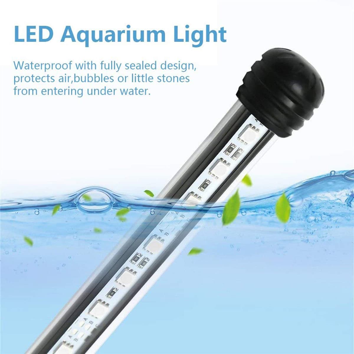 SolarNovo LED Luz de acuario Iluminación subacuática Cubierta ligera superior Lámpara impermeable para tanque de peces con control remoto Cambio (RGB, 1.8 * 57cm) — view 2