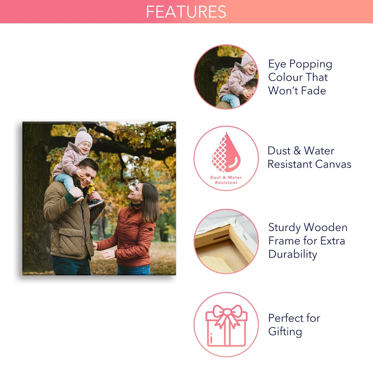 Print Maniacs Personalised Birthday Gifts for Women, Personalised Canvas with Photo, Customised Photo Canvas's, Customise Canvas with Photos, Personalized Women Gifts for Birthday — view 4