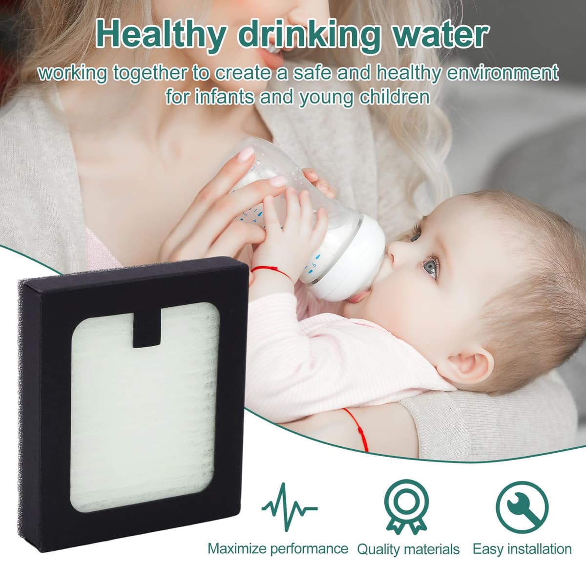 4pcs Filter Replacement Compatible with Baby Brezza Baby Bottle Washer Pro, 6.7x5.8x1.3cm/2.64x2.28x0.51in PP PET Bottle Cleaner Filtration Parts Accessories for Babybrezza — view 6