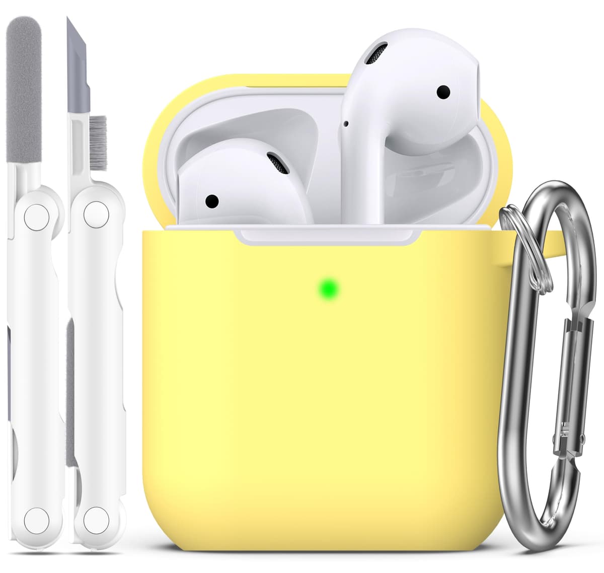 R-fun Funda para AirPods 4 con Kit de Limpieza, Case de Silicona Suave con Llavero, Funda Protectora Completa para Hombres y Mujeres, Compatible con Apple Latest Airpods 4th, Rojo — view 42
