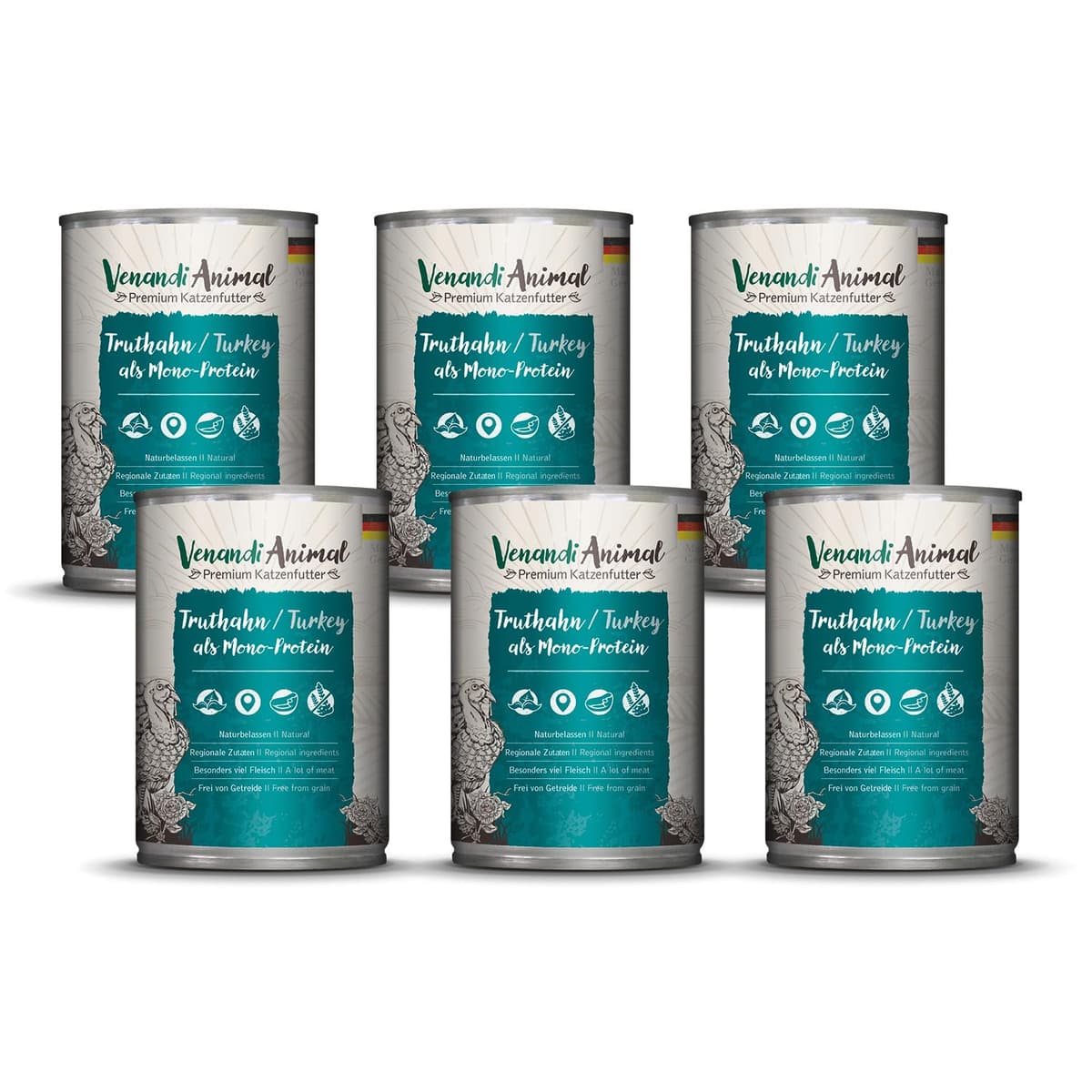 Venandi Animal Premium Cat Food, Horse as Monoprotein, Wet Food, Grain-Free and Natural, Pack of 6 (6 x 200 g) — view 18