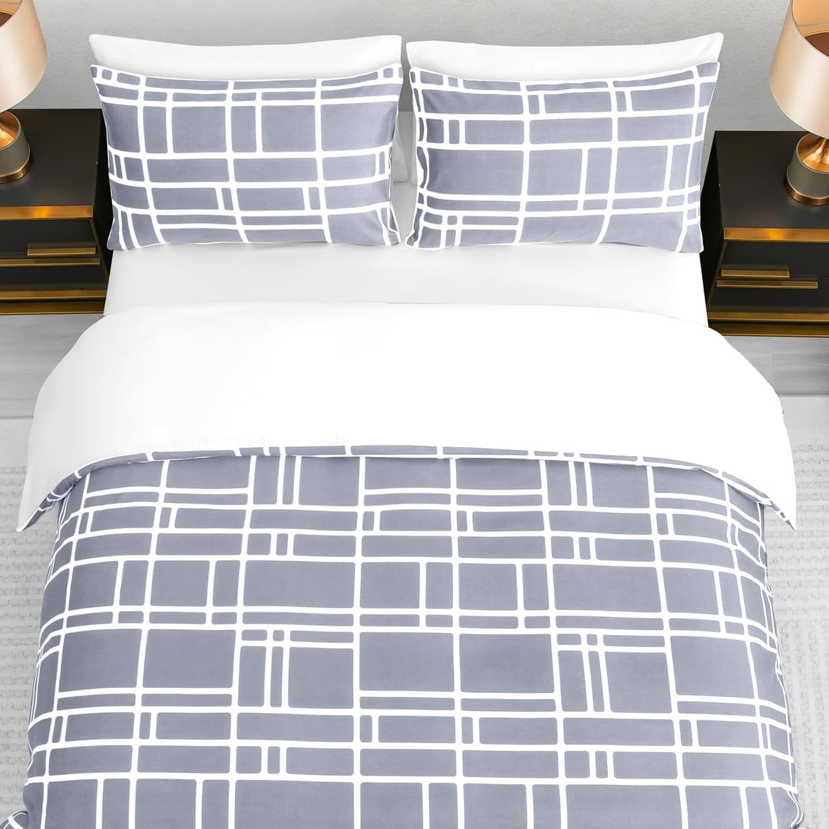 Pamposh 3 Pcs Single Duvet Cover Set with Matching Black Single Fitted Sheet 40 cm Extra Deep Pocket - UltraSoft Breathable Premium Microfibre Reversible Quilt Cover Bedding Set For All Seasons — view 27