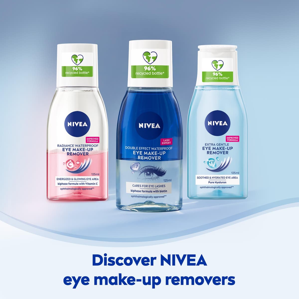 NIVEA Double Effect Waterproof Eye Make-Up Remover (125ml), Daily Use Face Cleanser for Make-Up and Mascara with Cornflower Extract and Biotin — view 7
