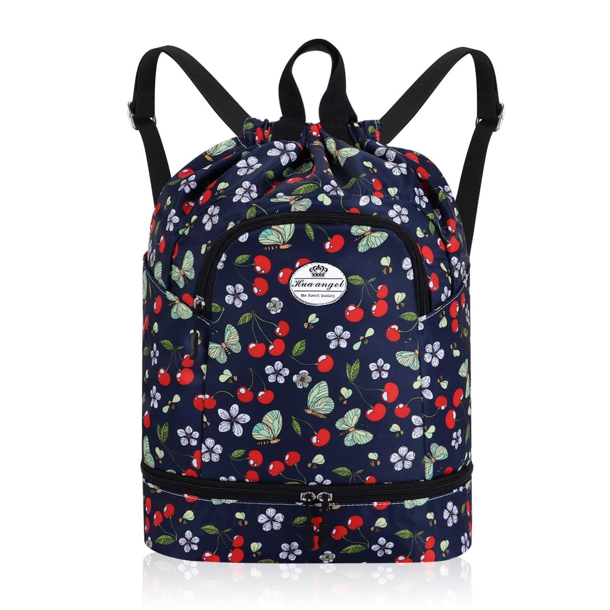 HUA ANGEL Mochila De Deportiva Con CordóN Ligera Gymsack Bolso De Cuerdas Con Muchos Bolsillos Mochila Mujer Hombre De Viaje Para Playa Piscina Baloncesto Futbol Balonmano