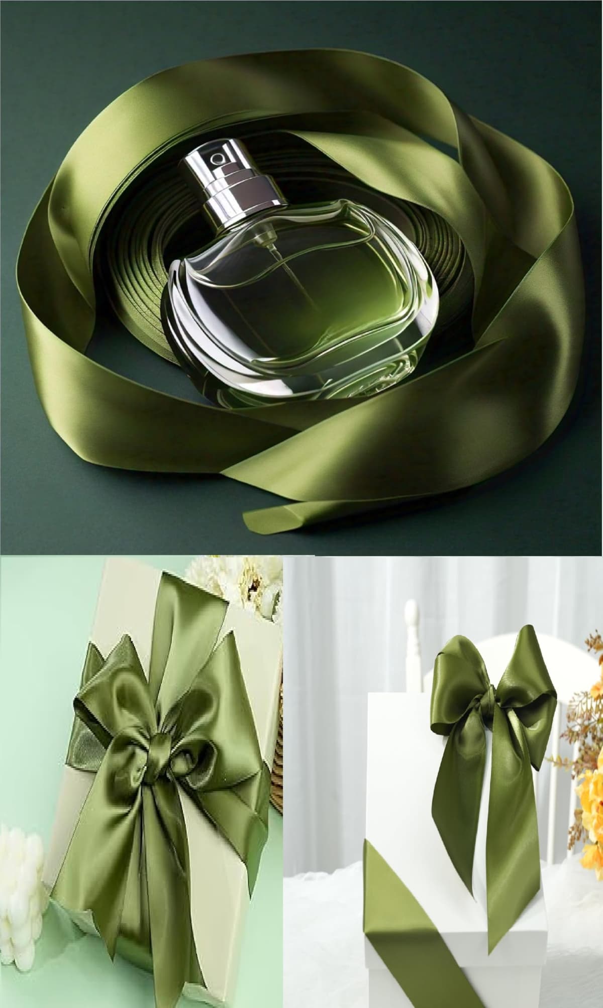 Satin Ribbon. 38mm Wide 5 Meters (Dark Green) Gift Wrap Ribbon, Ribbons for Gift Wrapping, Christmas Ribbon, Gift Wrapping Ribbon for Crafting, Wedding Party Decor — view 141