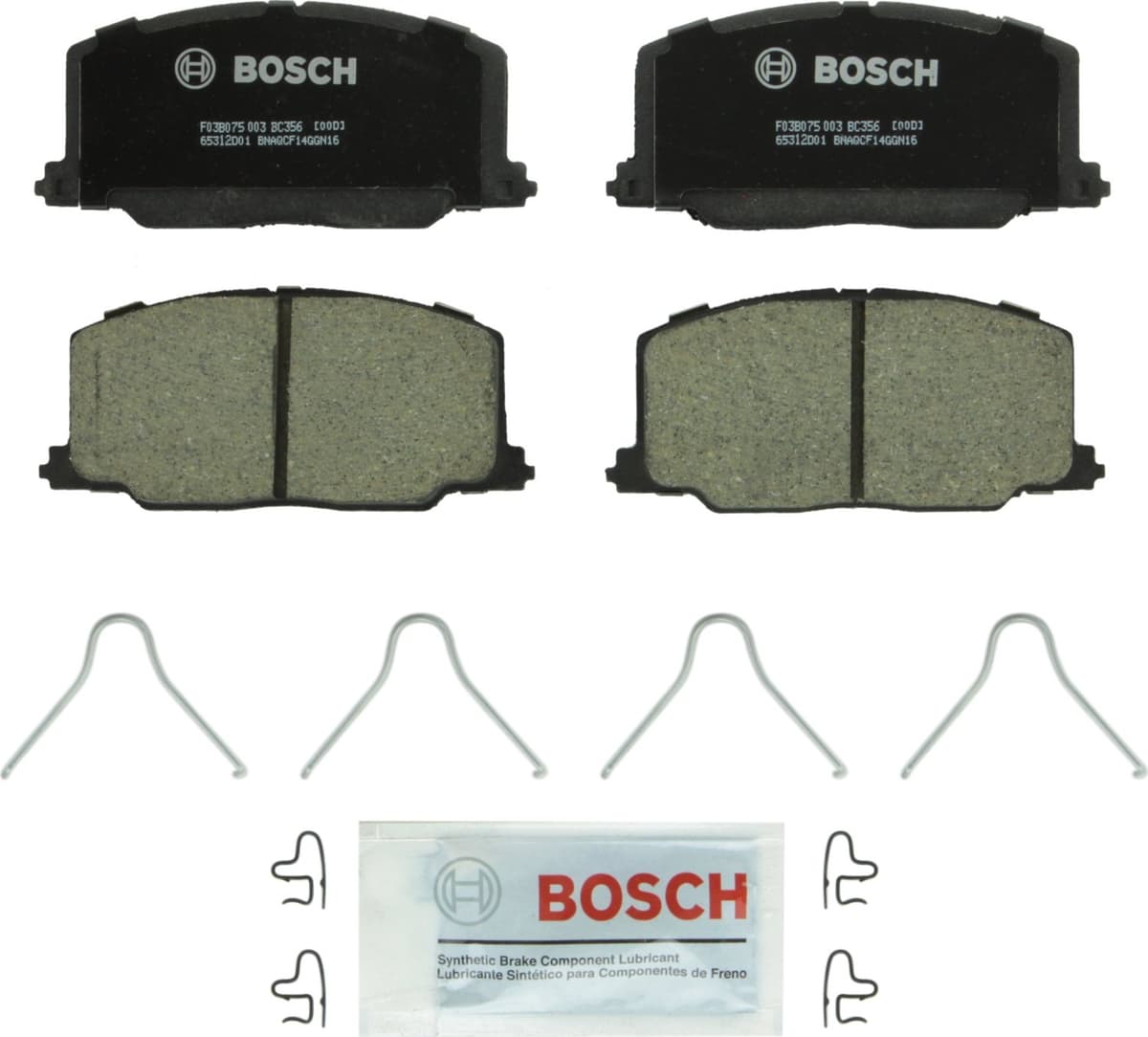 Bosch BC914 QuietCast Premium Ceramic Disc Brake Pad Set For: Acura ILX; Honda Accord, Civic, CR-V, Element, Fit, Front — view 156