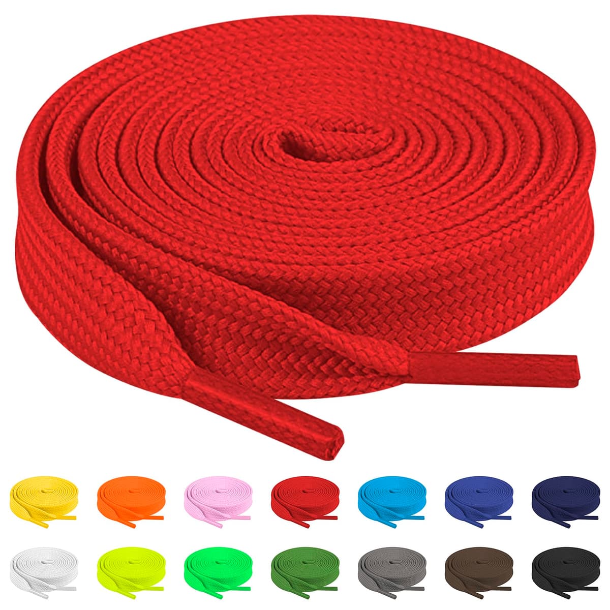 TBOC Cordones Planos para Calzado Zapatos Deportivas Zapatillas Botas Cordón Patines Fútbol Deportes [Ancho 8 mm] Compatibles con Converse Nike Adidas Panama Jack Vans — view 8