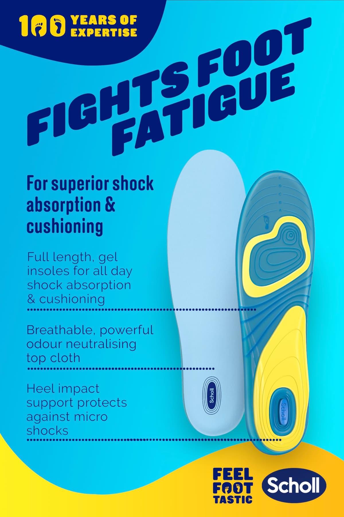 Scholl GelActiv Every Day Insoles for Men - Anti Foot Fatigue Comfort Insoles - Insoles for Walking/Hiking - Trim to Fit Your Walking Boot/Shoes - UK Size 7-12, 1 Pair — view 3