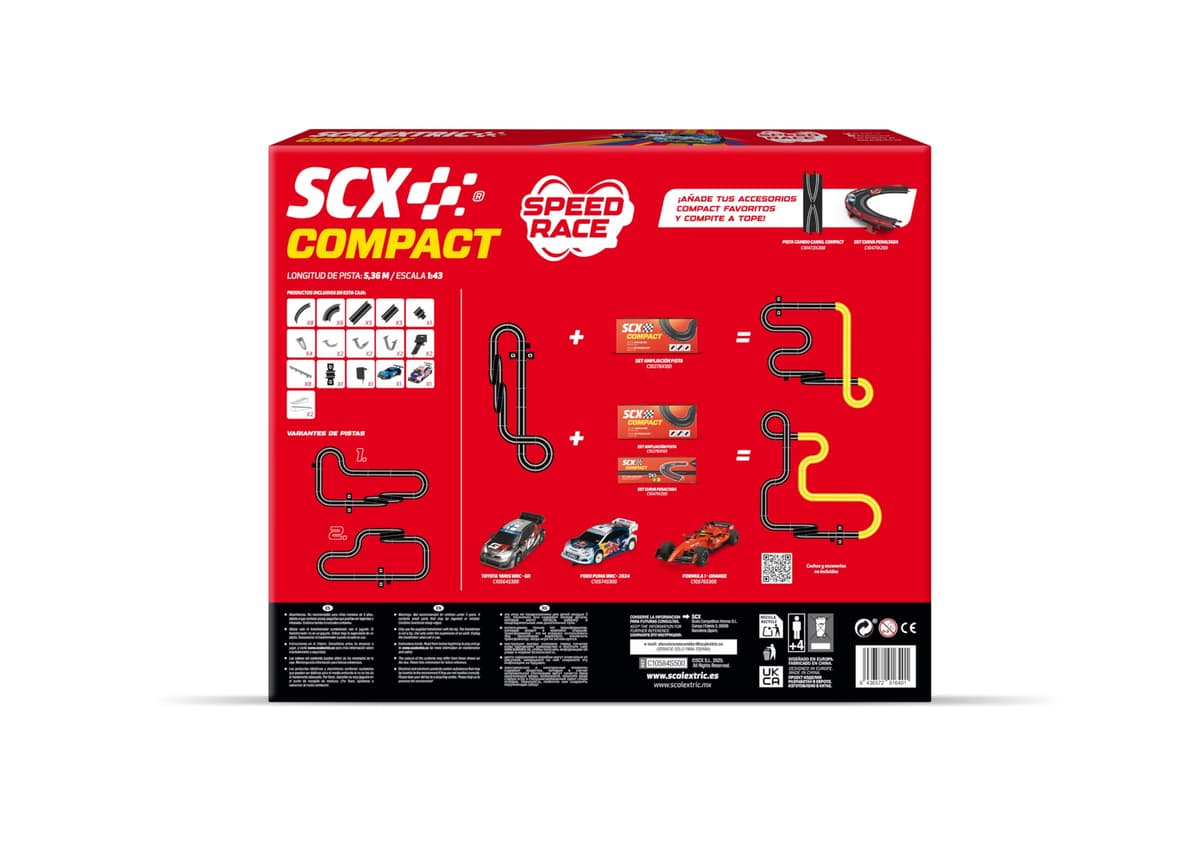 SCALEXTRIC - Circuito Compact - Pista de Carreras Completa - 2 Coches Incluidos - Escala 1:43 (Circuito Compact Speed Race) — view 2