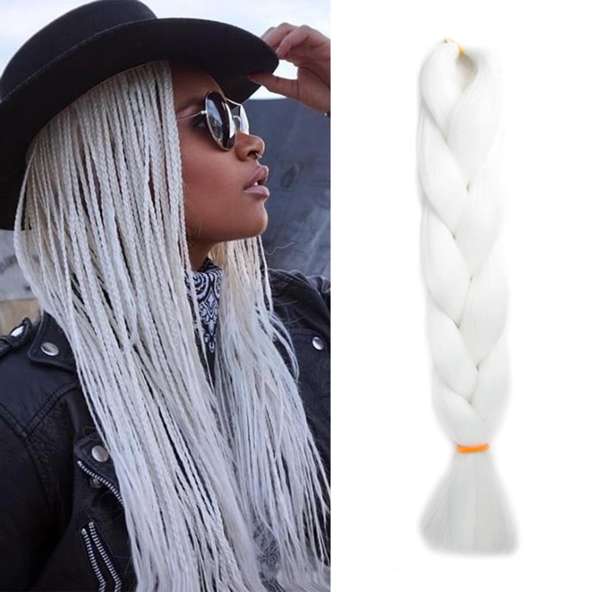 24" Braiding Hair Extension Jumbo Braids Synthetic 3bundles/pack Crochet Hair Afro Box Braid Heat Resistent (Dark Purple) — view 95