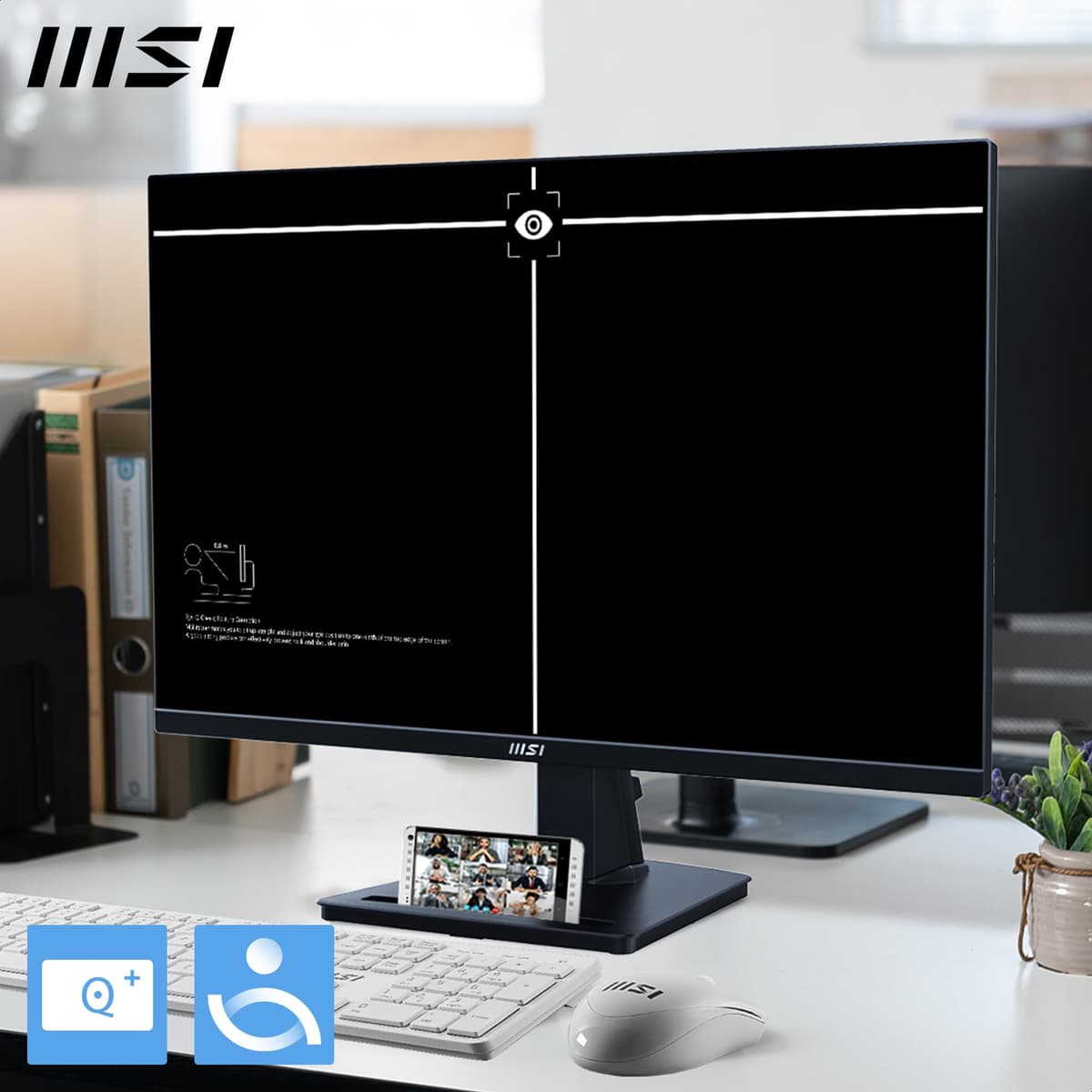 MSI PRO MP245G 23.8 Inch Full HD Office Monitor - 1920 x 1080 IPS Panel, 100 Hz, Eye-Friendly Screen, VESA Mountable, Display Kit Support, Tilt Adjustable - HDMI, DisplayPort, D-Sub (VGA) — view 4