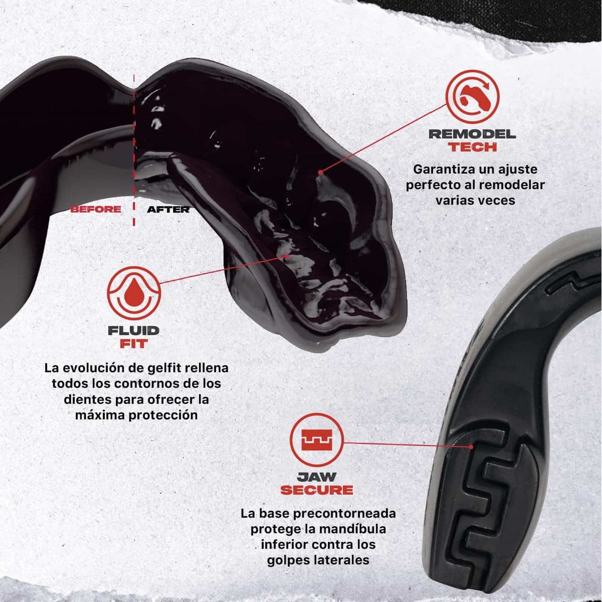 SAFEJAWZ Protector bucal Adultos y niños para Todos los Deportes de Contacto, incluidos Rugby, MMA, Artes Marciales de Kickboxing, Judo, Hockey y Boxeo — view 3