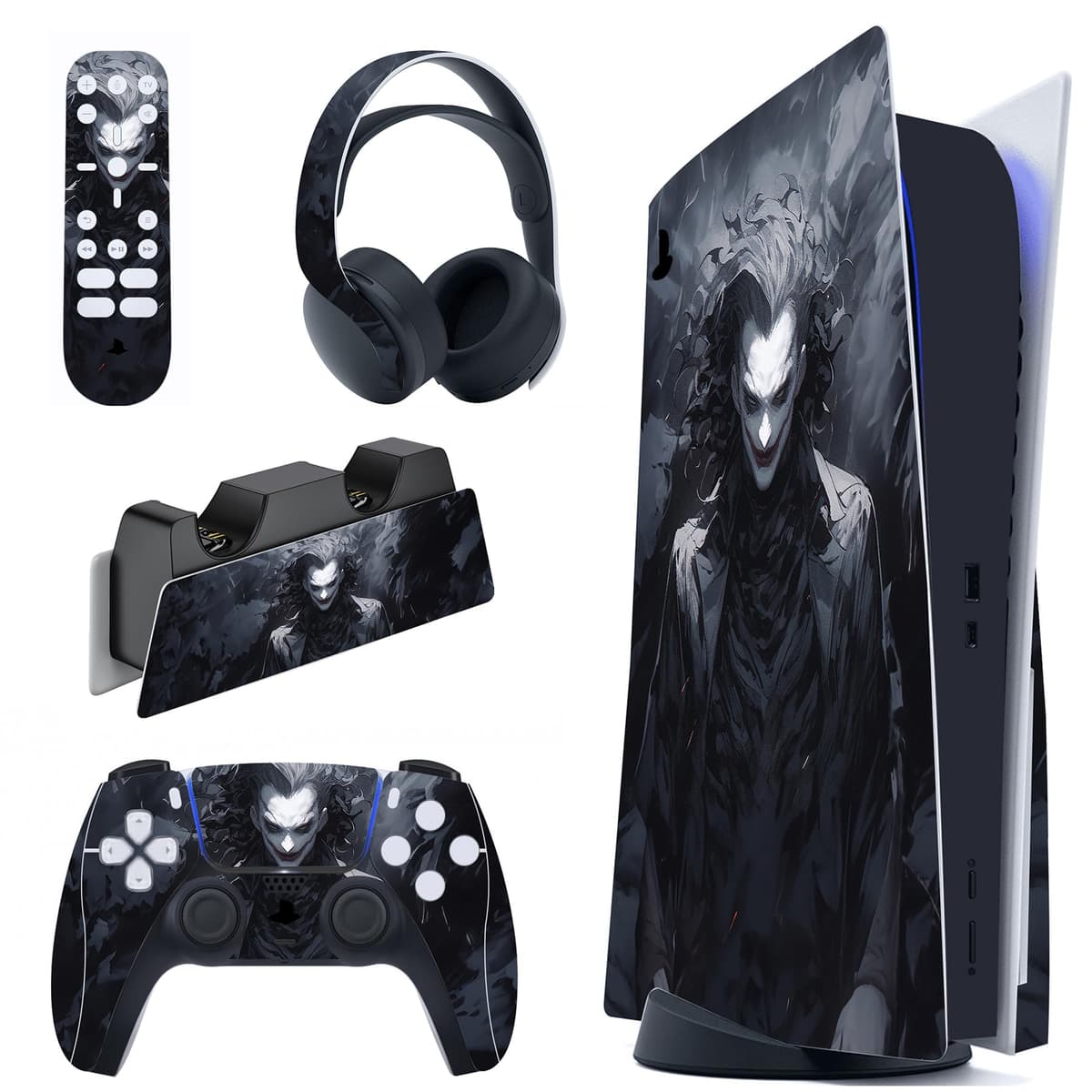 PlayVital Calcomanía Vinilo para ps5 Edición Disc - Pegatina Completa para Consola, Control, Base de Recarga, Control Remoto y Audífonos, Cubierta Protectora Adhesiva(Efecto de Mármol Dorado Rosa) — view 18