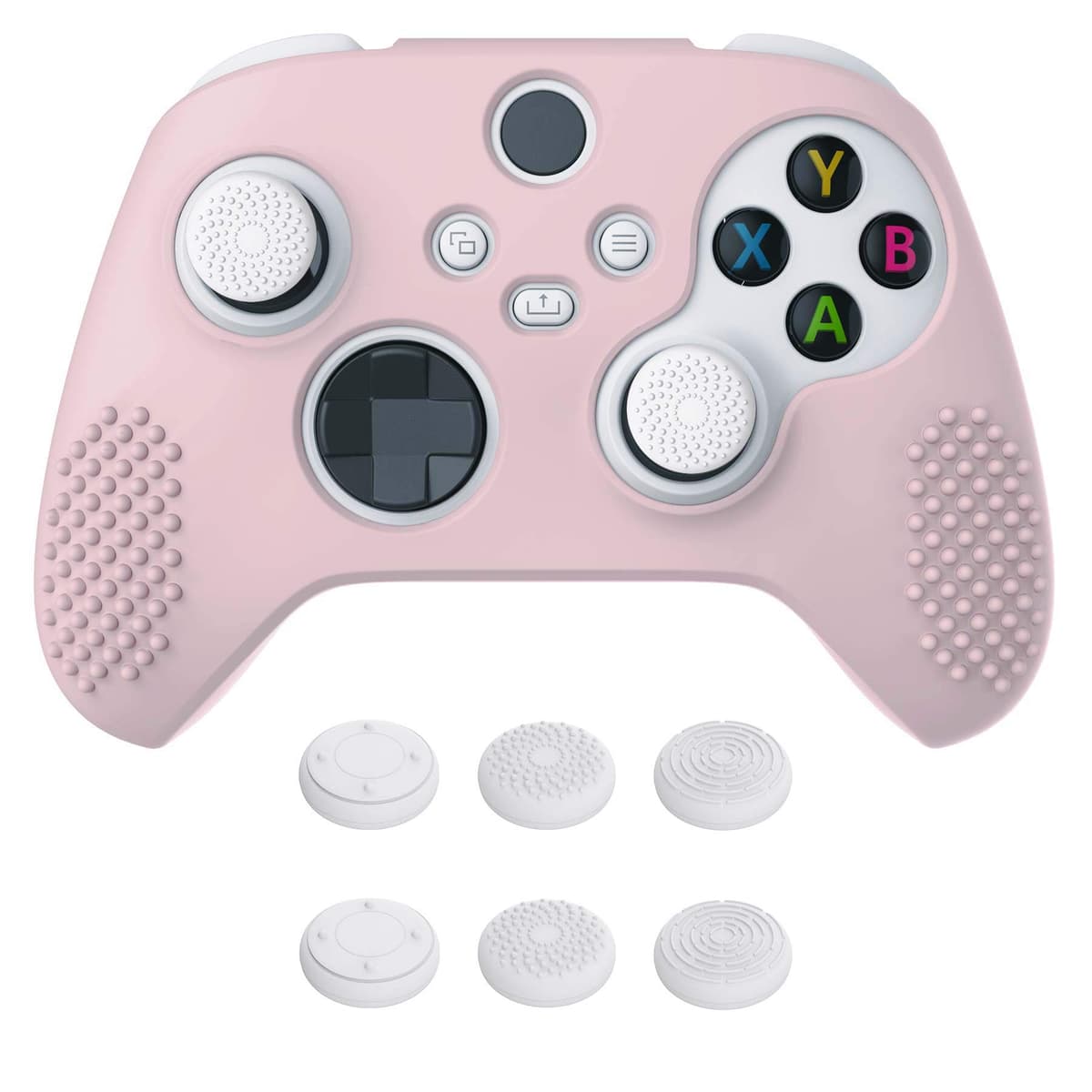 eXtremeRate PlayVital Funda de Silicona para Xbox Series X/S, Carcasa Antideslizante con 6 Thumb Grips, Protector Ergonómico, Accesorios para Xbox Series X/S - 3D Tachonado (Oscuro Gris Negro) — view 10