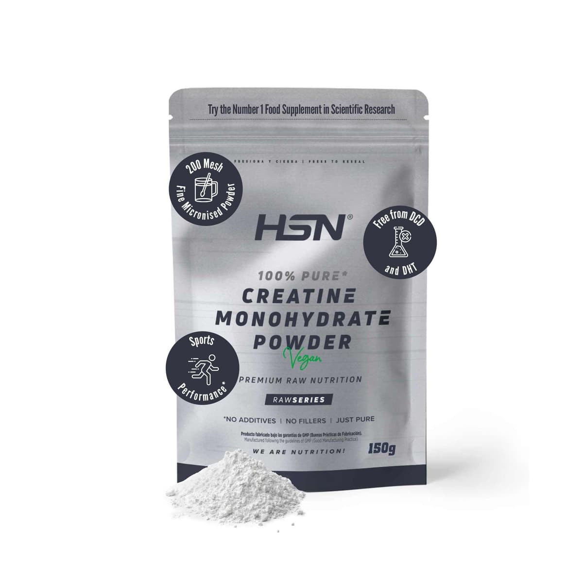 HSN Micronized Creatine Monohydrate 1 kg | 100% Pure, Unflavored | Vegan, Gluten Free and No Additives | High Solubility and Maximum Purity | Does Not Include Doser — view 24