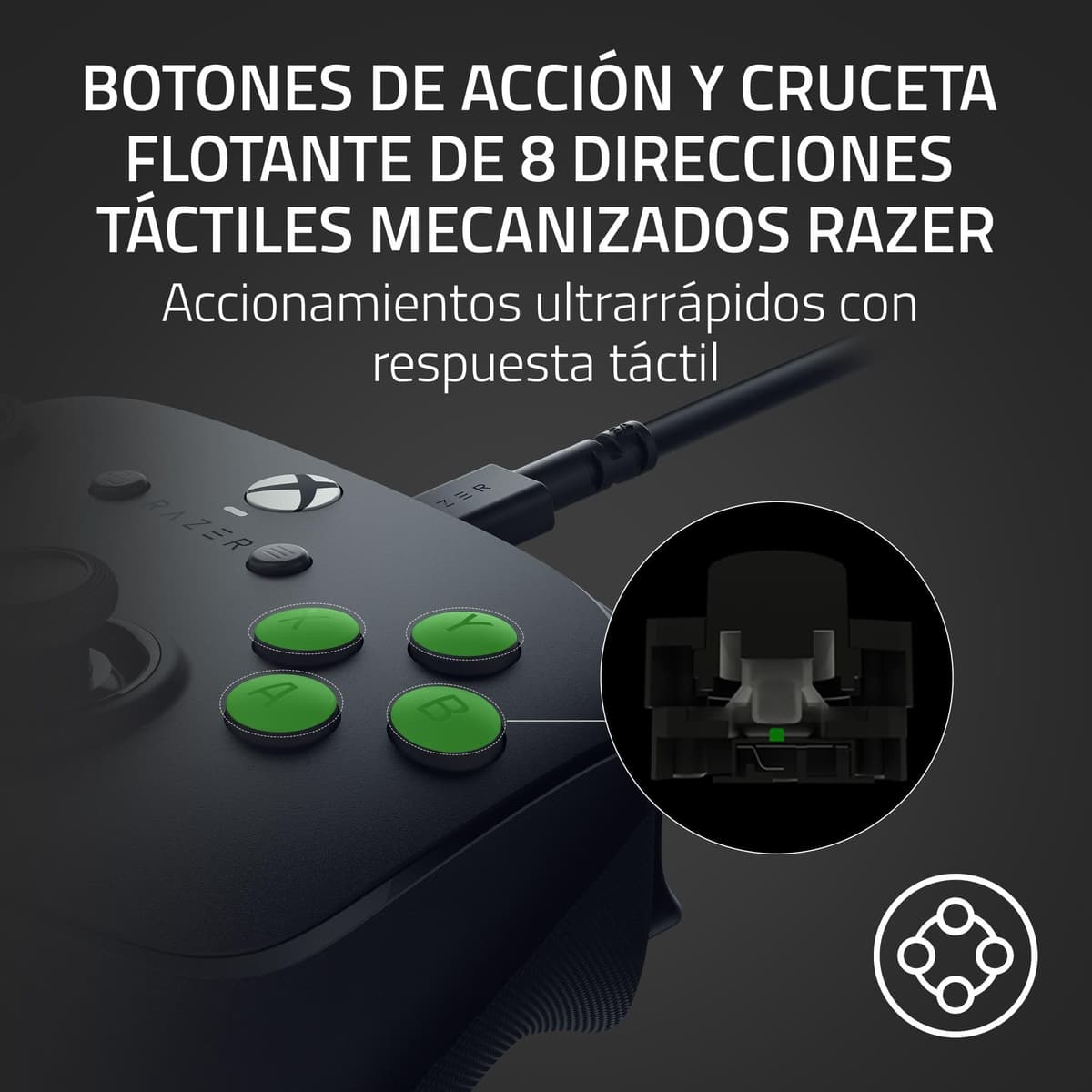 Razer Wolverine V3 Tournament Edition - Mando de deportes con cable para Xbox X|S y PC (botones de acción táctiles Mecha, HyperTriggers Pro, D-Pad de 8 direcciones, cable USB-C de 3m) Negro — view 6