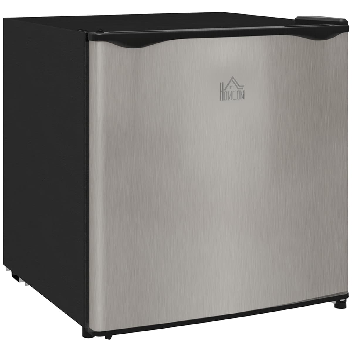 HOMCOM Tabletop Mini Freezer with 35 Litre Capacity, Small Freezer with Reversible Door, Adjustable Temperature and Removable Wire Shelf for Bedrooms, Home Office, Silver Tone