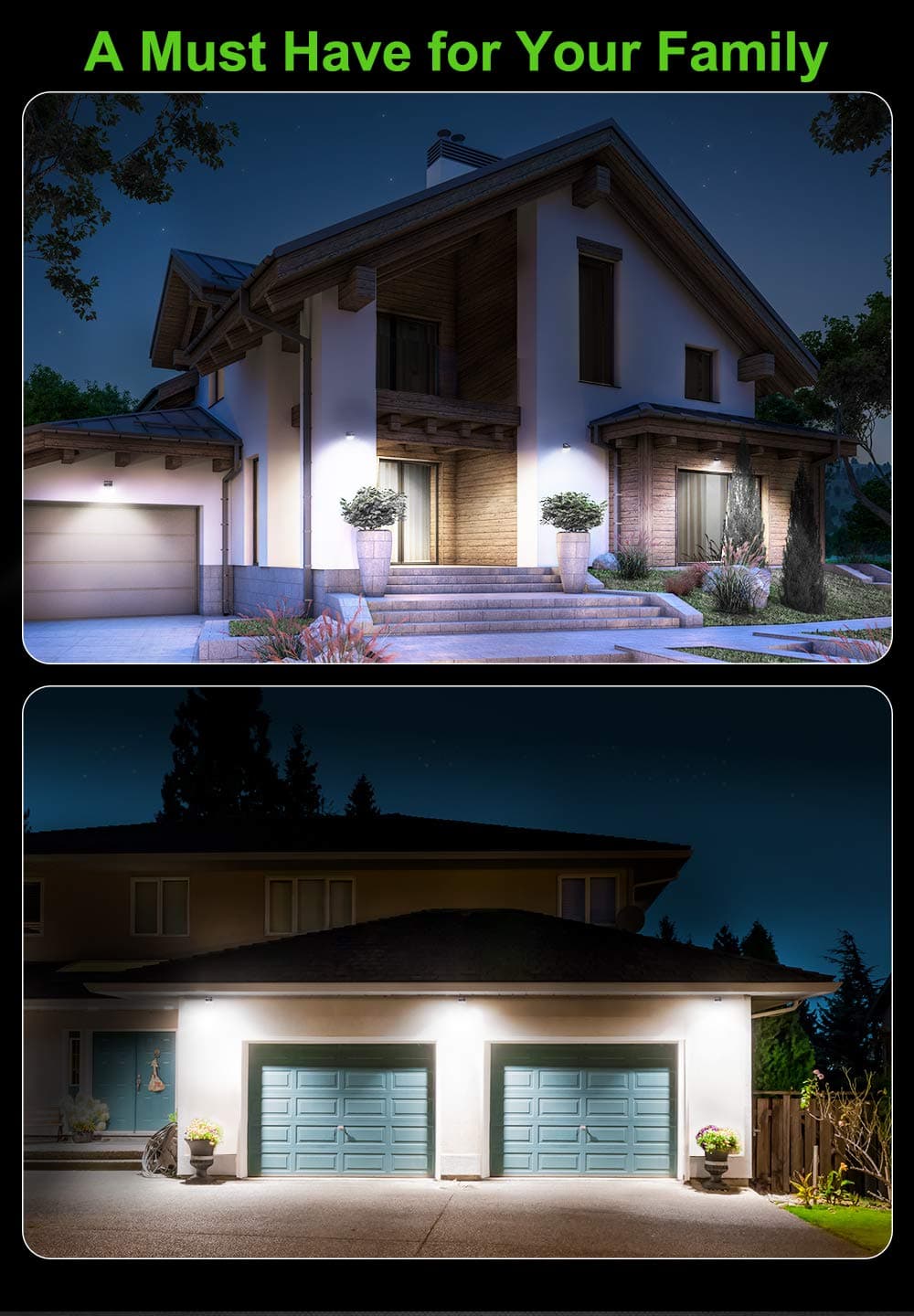 CLAONER Solar Powered Lights Outdoor, Upgraded Wireless 270° IP65 Solar Motion Sensor Security/Wall Light for Front Door, Yard, Garage, Garden, Fence, Cool White (2 Pack) — view 5