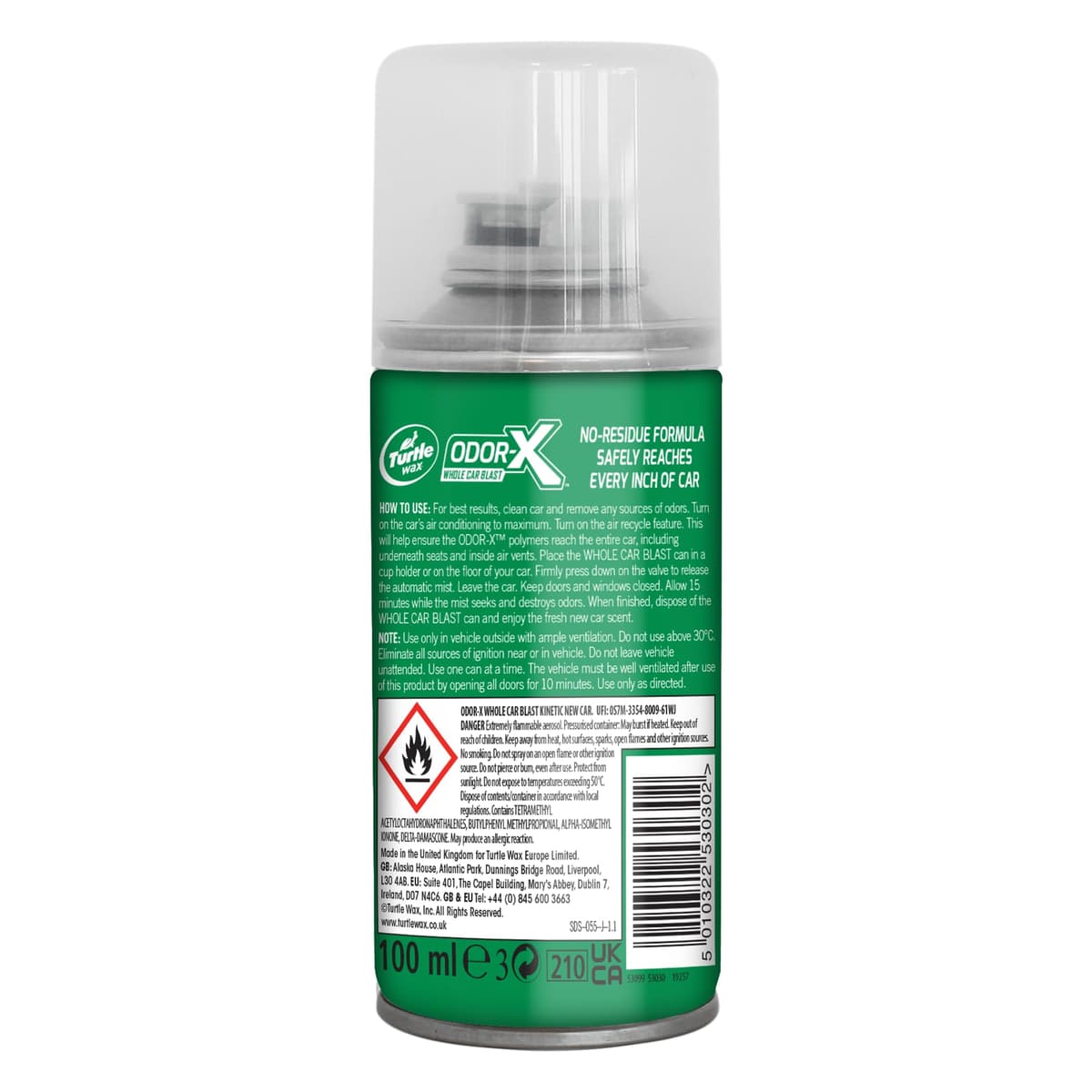 Turtle Wax Odor-X Whole Car Blast Car Air Freshener, New Car Scent, One-time Use Odour Eliminator, Removes Unwanted Smells Permanently, Car Fragrance Lasts up to 30 Days, 50ml, Pack of 2 — view 2